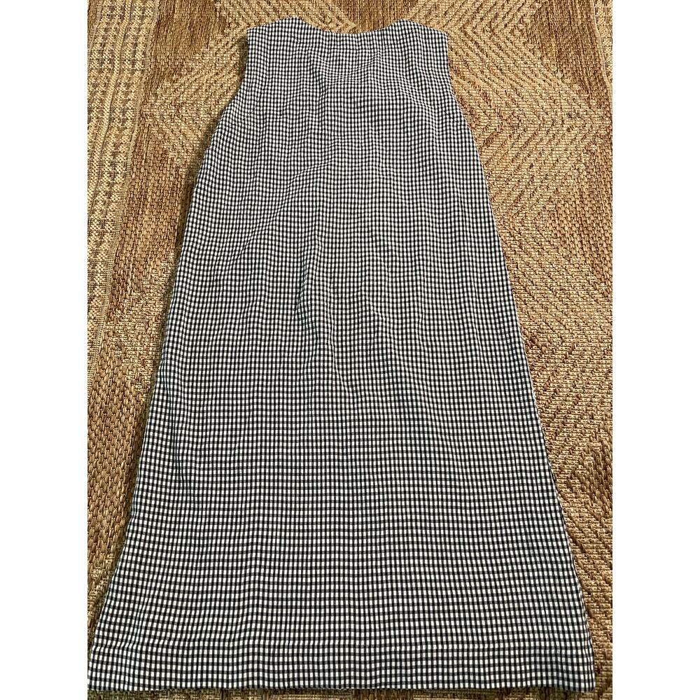 vintage Norm Thompson sleeveless midi dress black and white gingham  SZ M